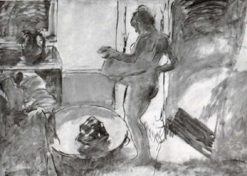 Edgar Degas Nude woman drying herself France oil painting art